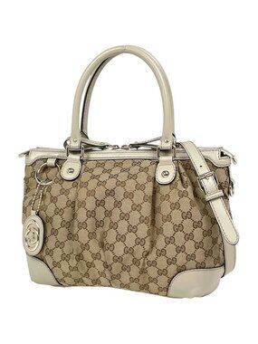 Gucci Handbag GG Pattern Sukey 2-Way Canvas Beige